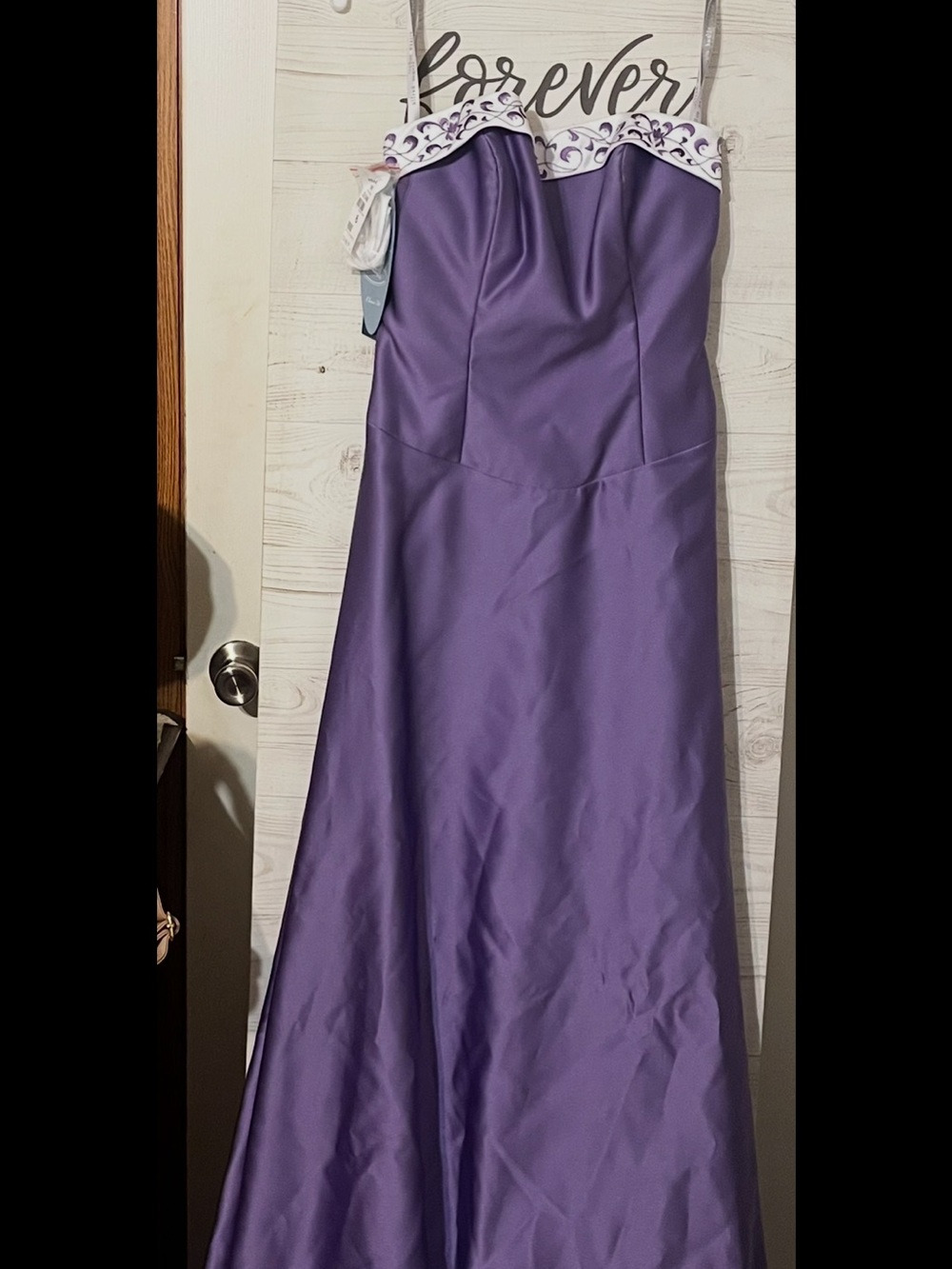 Alfred Angelo Purple Strapless A-Line Prom Dress with Beaded Sweetheart Trim